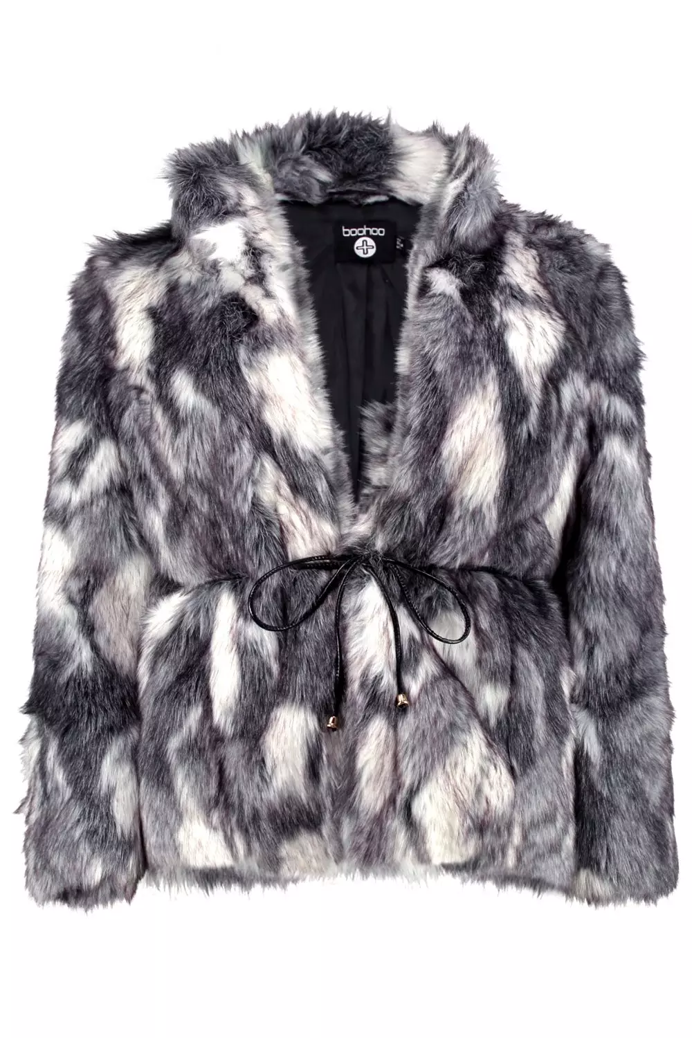 Patchwork faux outlet fur coat