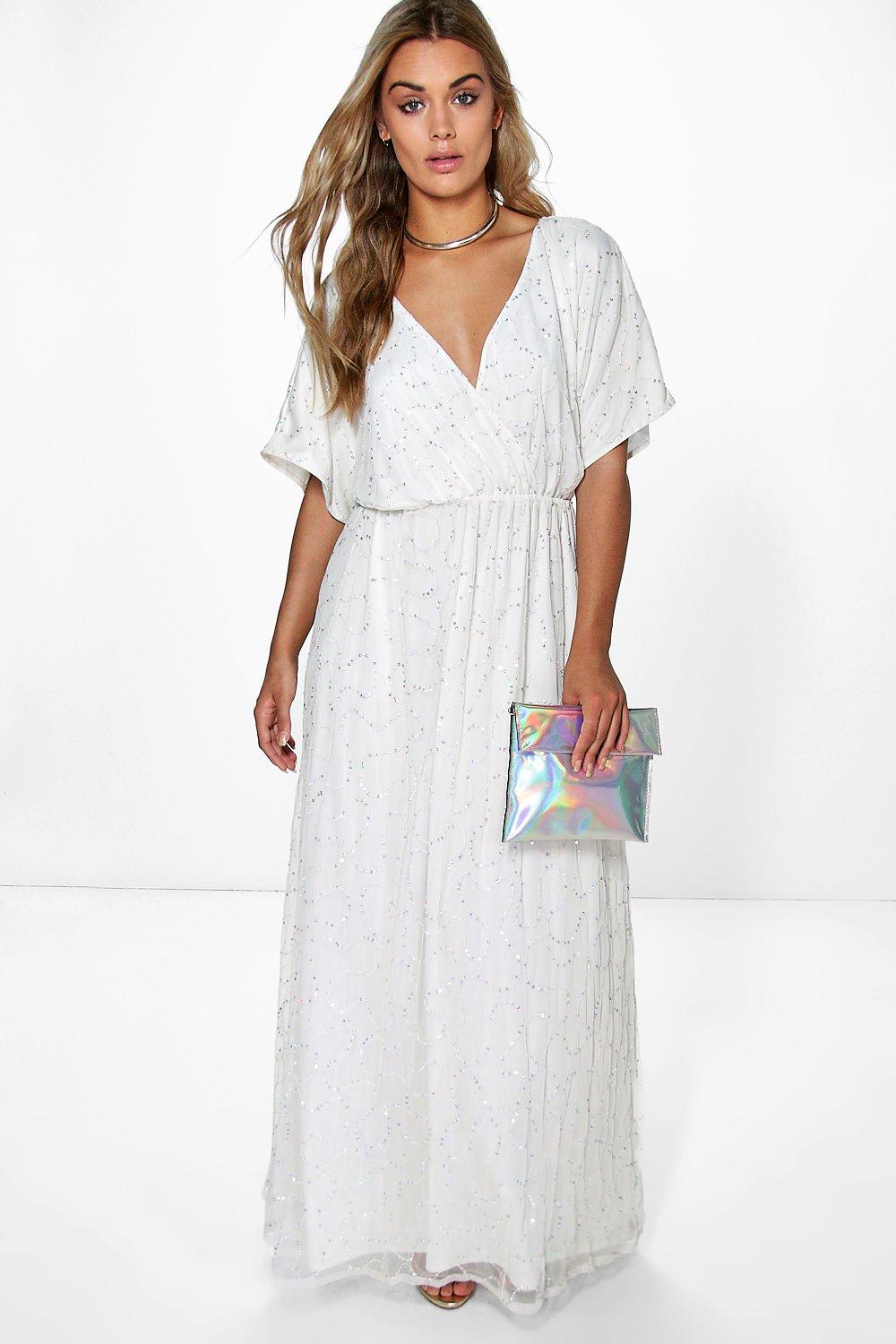 boohoo plus sequin maxi dress
