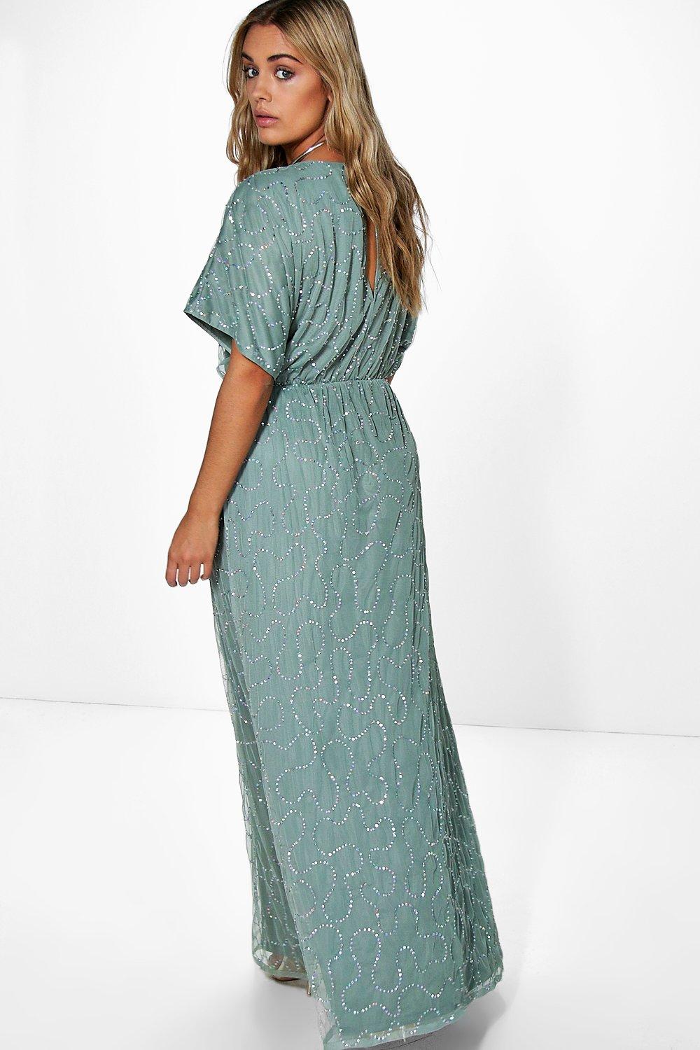 Boohoo plus sequin maxi dress sale