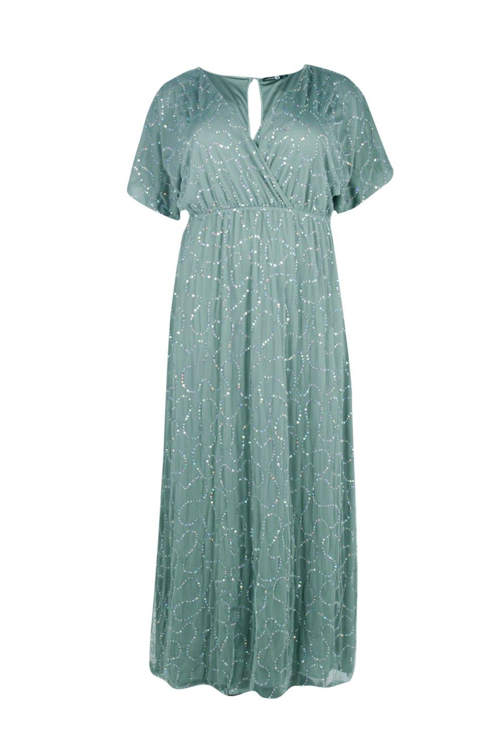 boohoo plus sequin maxi dress