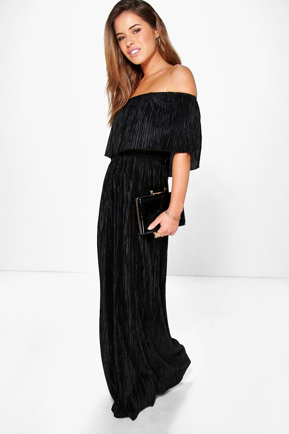 boohoo bardot maxi dress