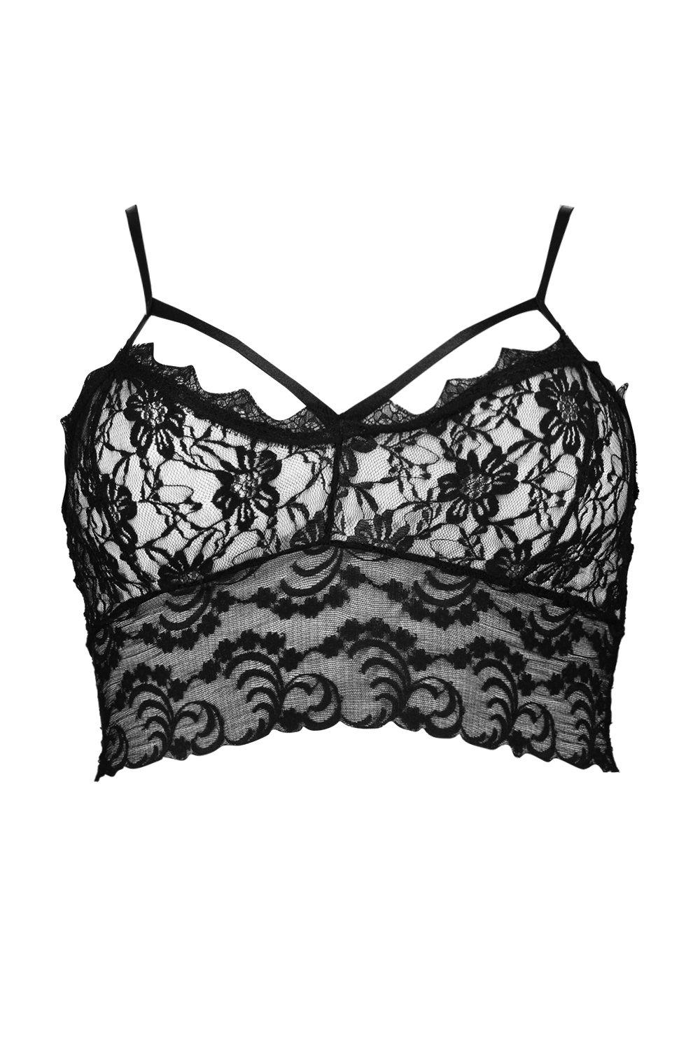 Plus black lace bralette