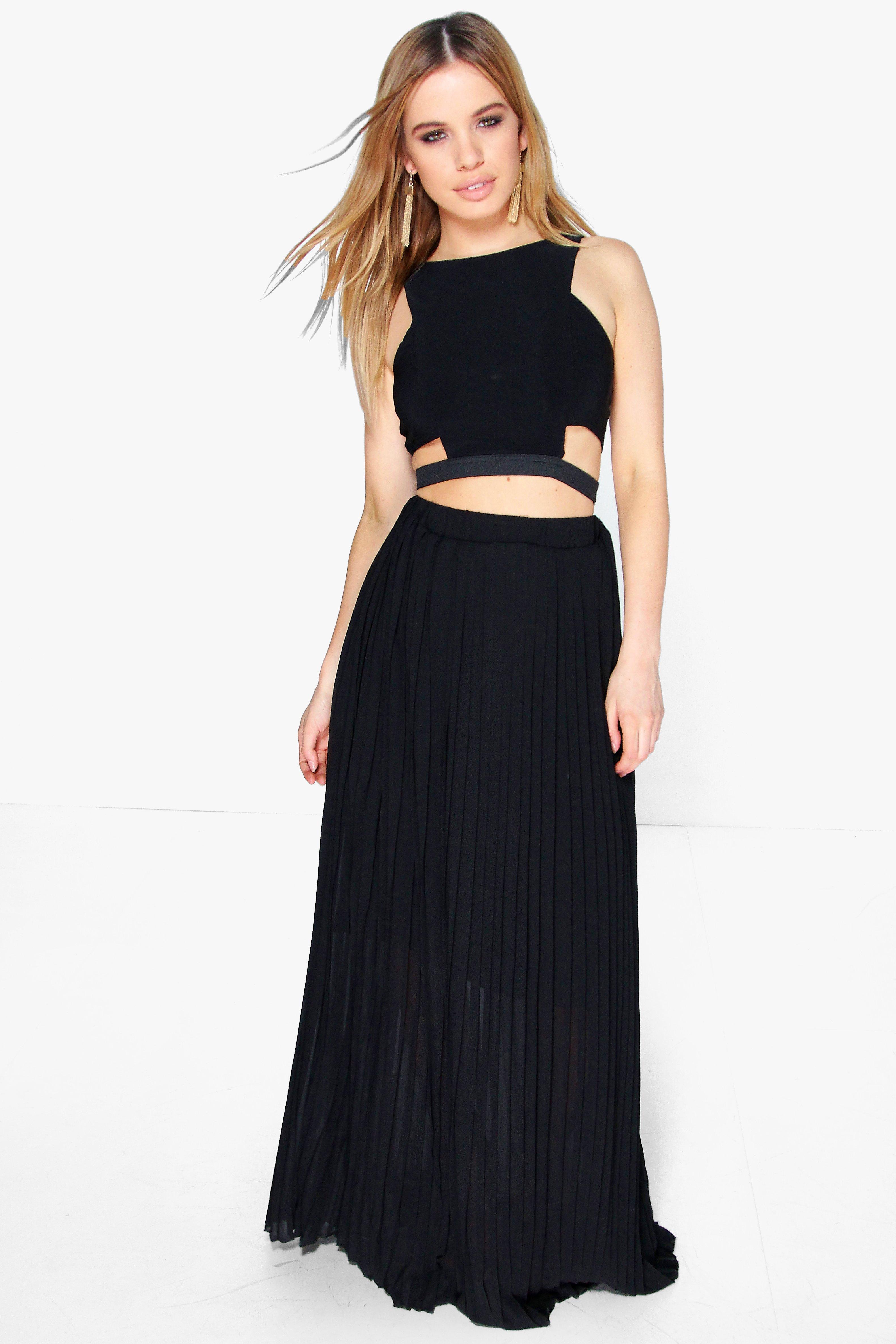 chiffon petite maxi skirt