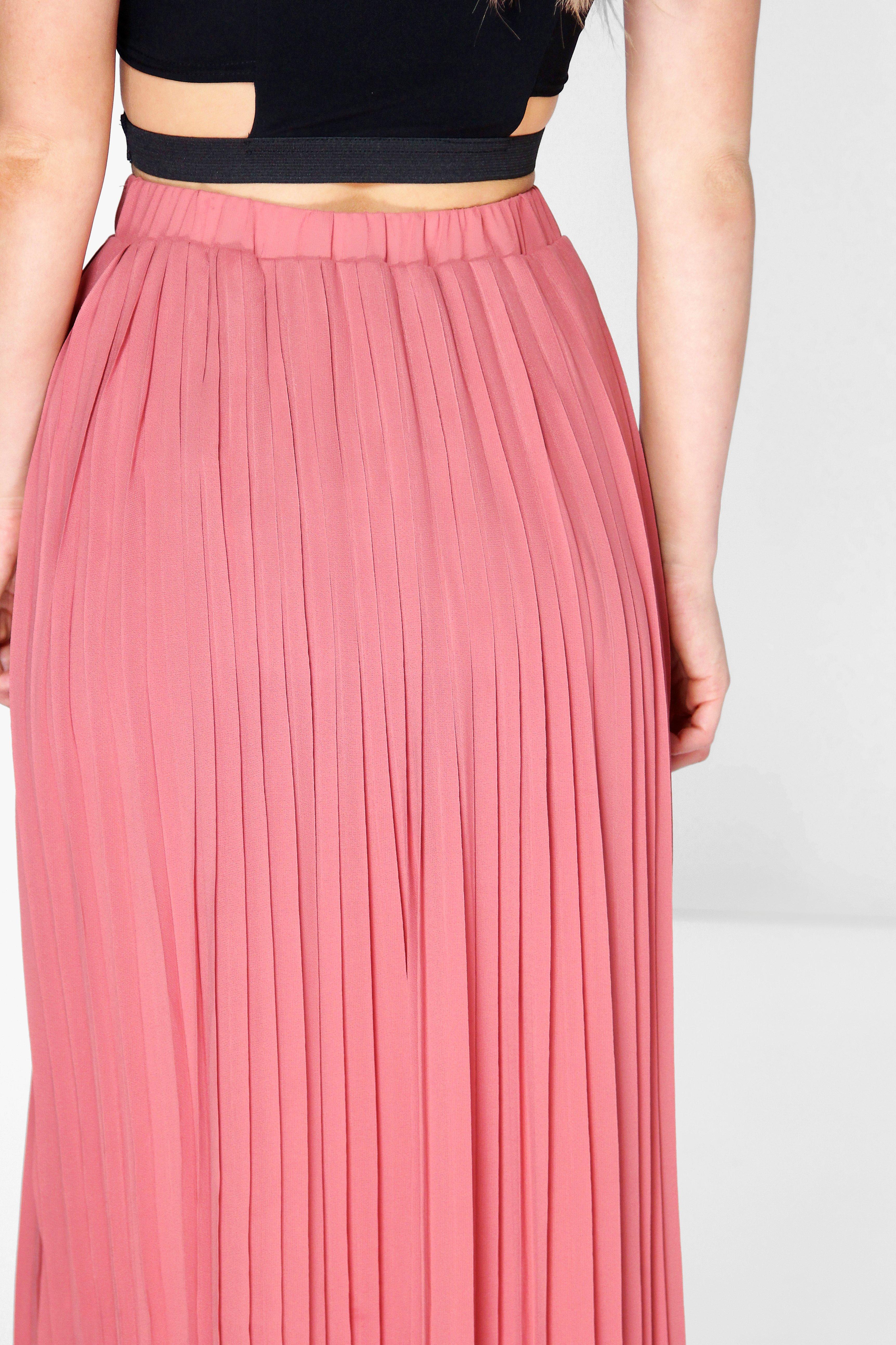 Chiffon pleated maxi outlet skirt boohoo