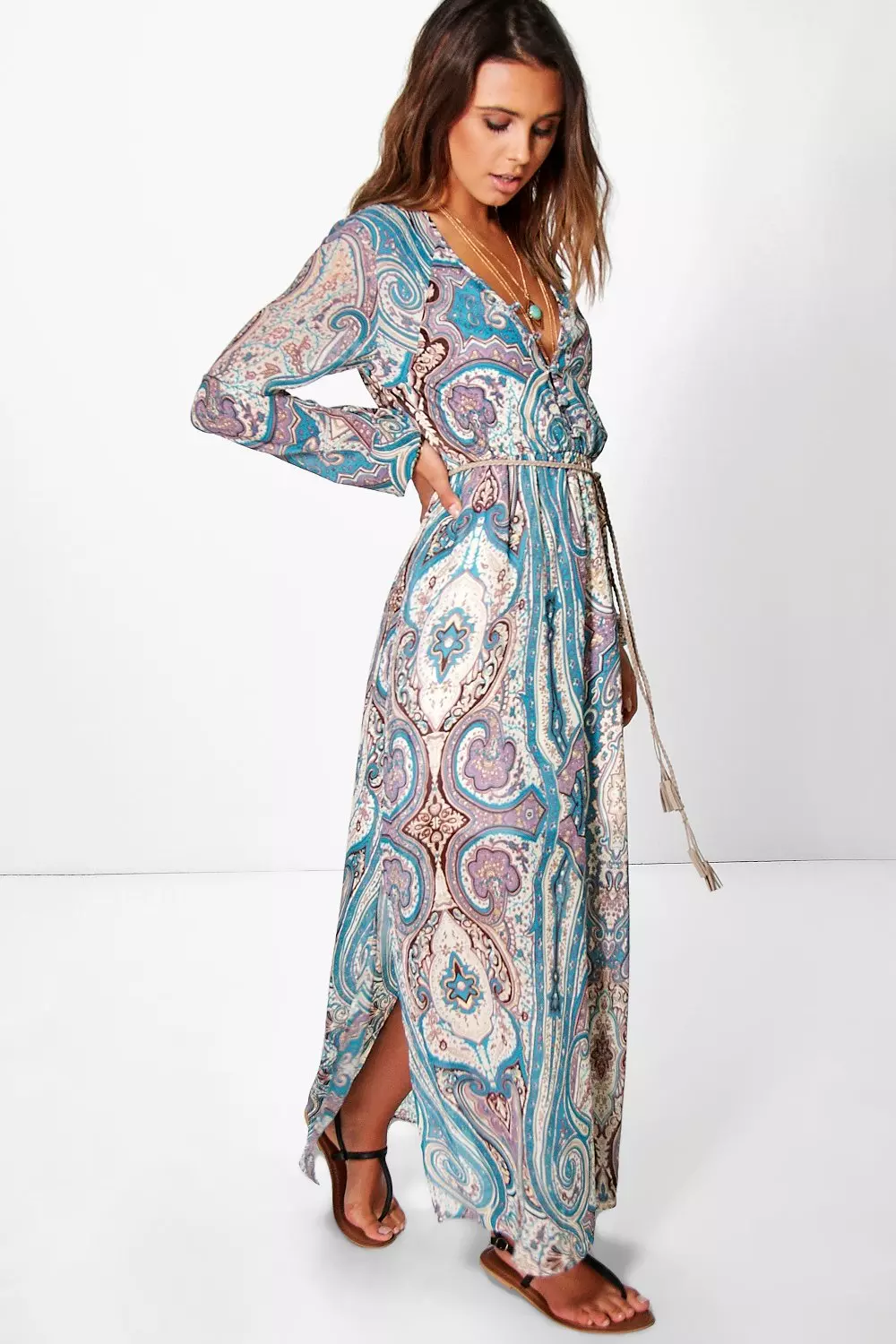 Boohoo paisley hot sale dress