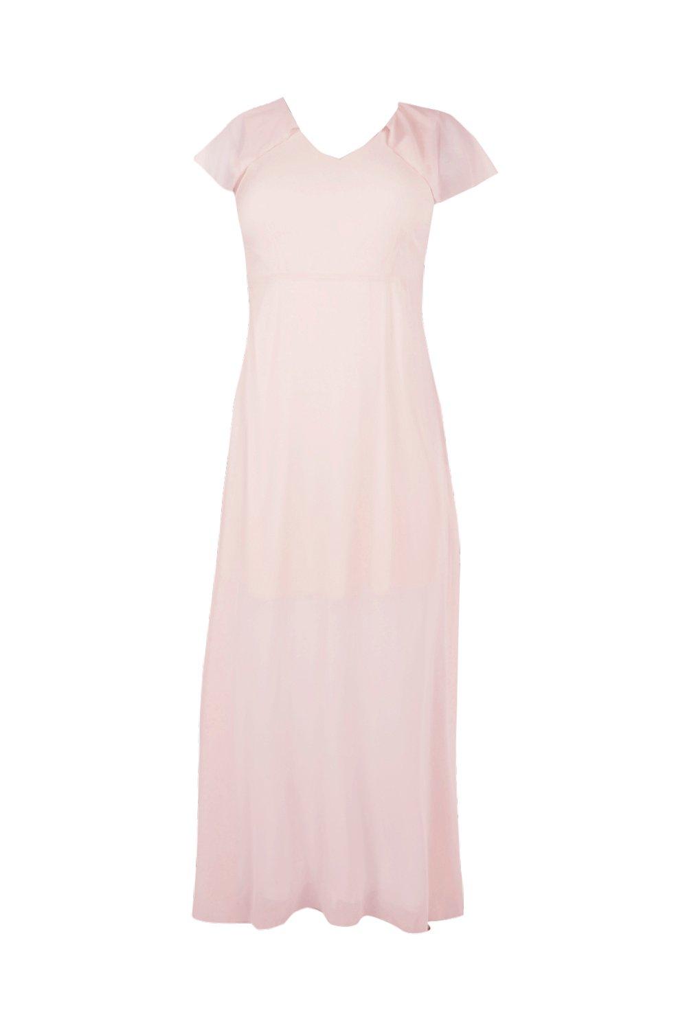 Boohoo chiffon cape shop detail maxi dress