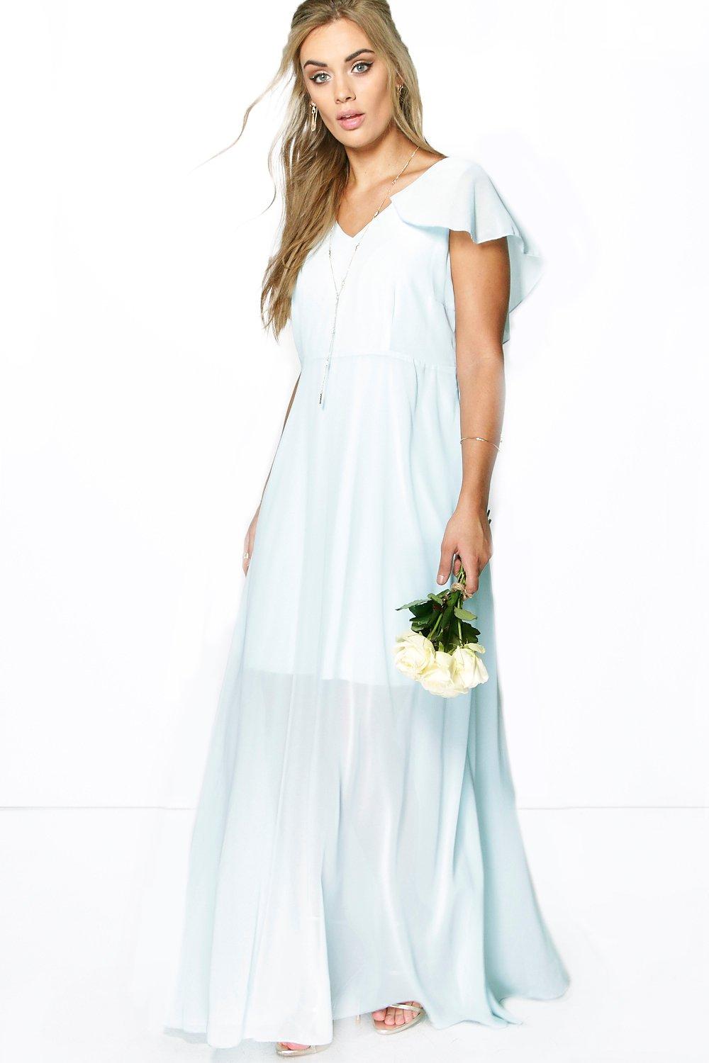 boohoo chiffon cape detail maxi dress