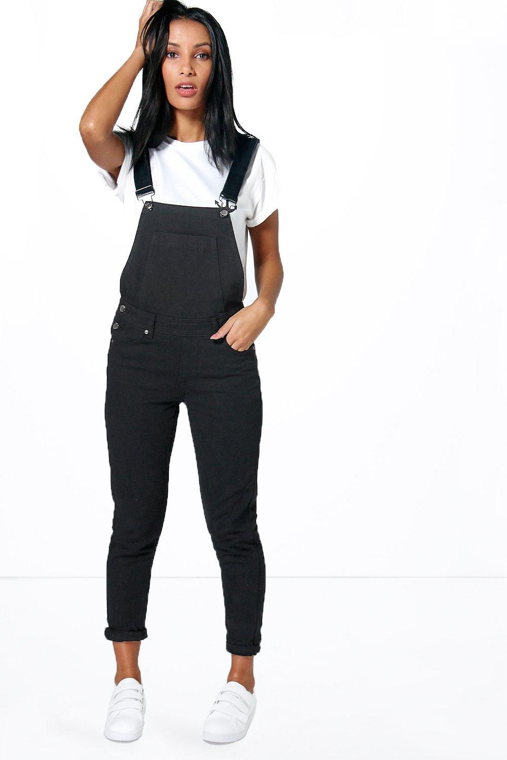 women's petite denim jumpsuit