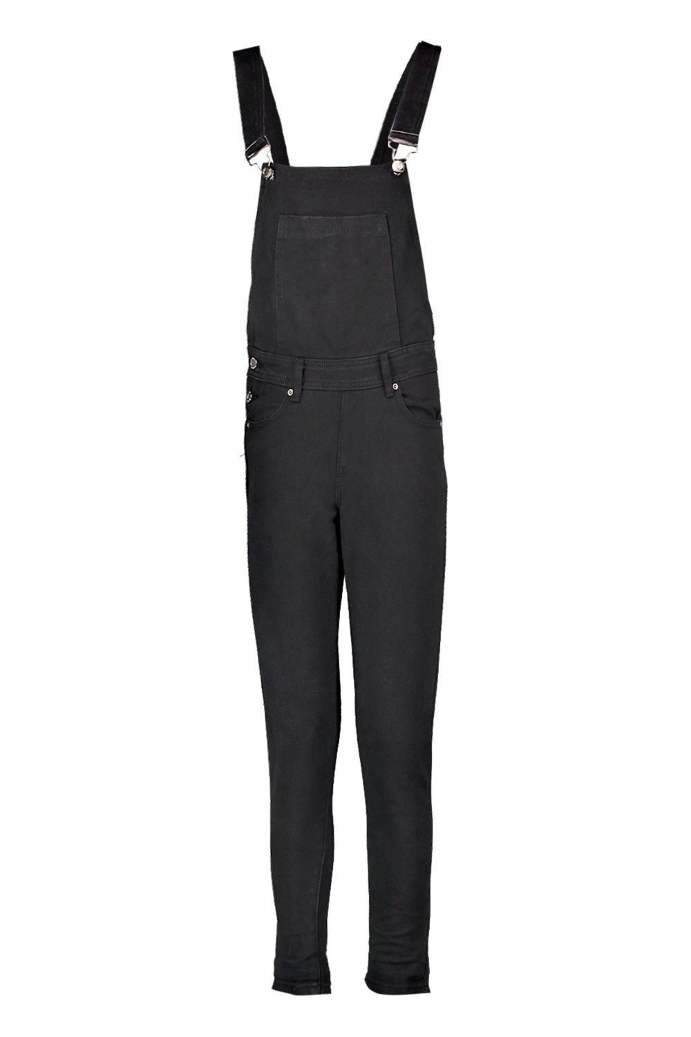 petite black dungarees