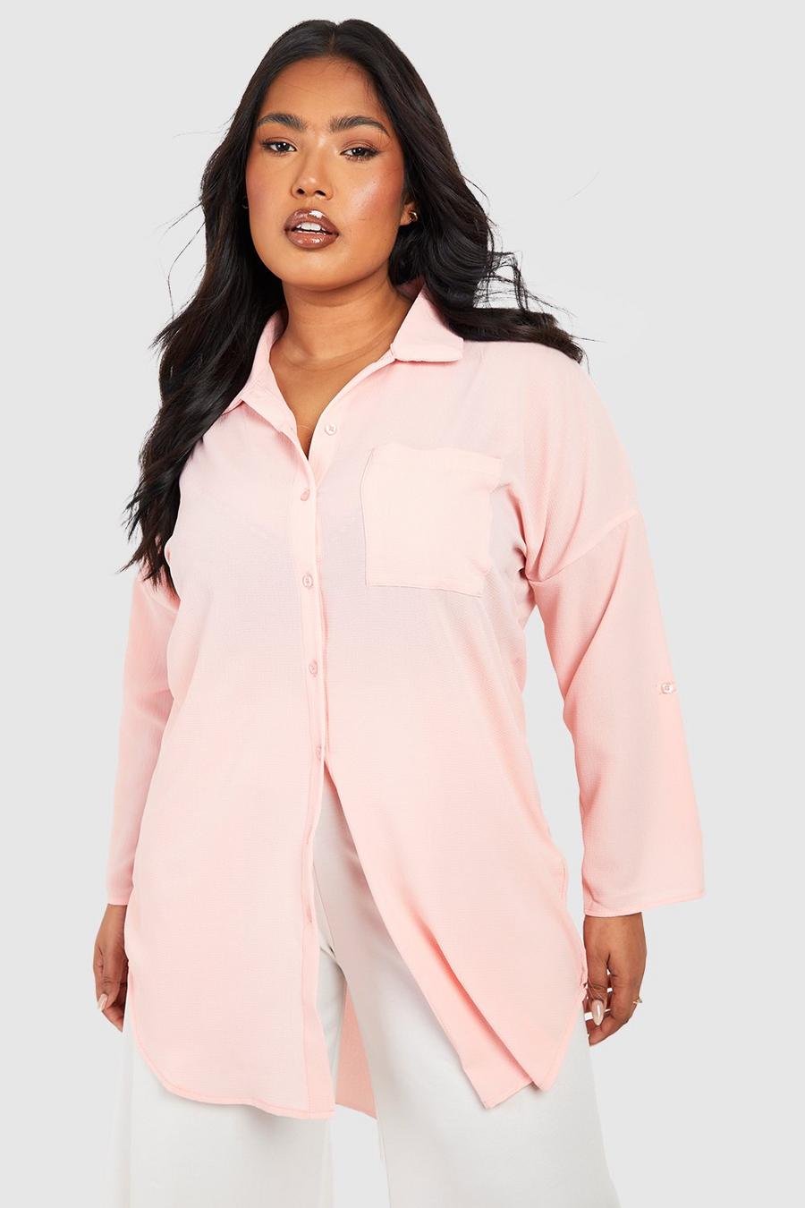 Camicia Plus Size oversize, Color carne