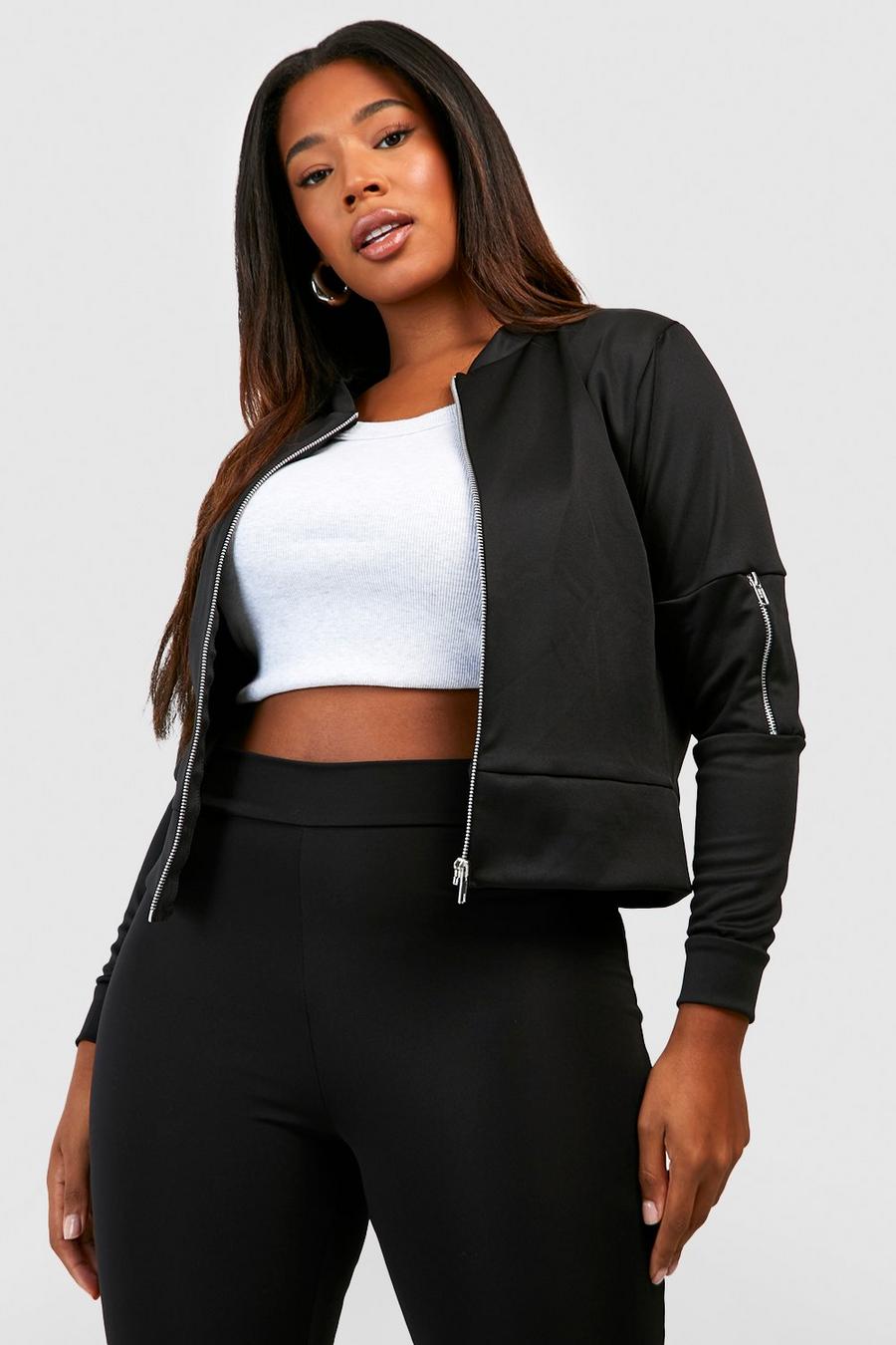 Giacca Bomber Plus Size MA1, Nero image number 1