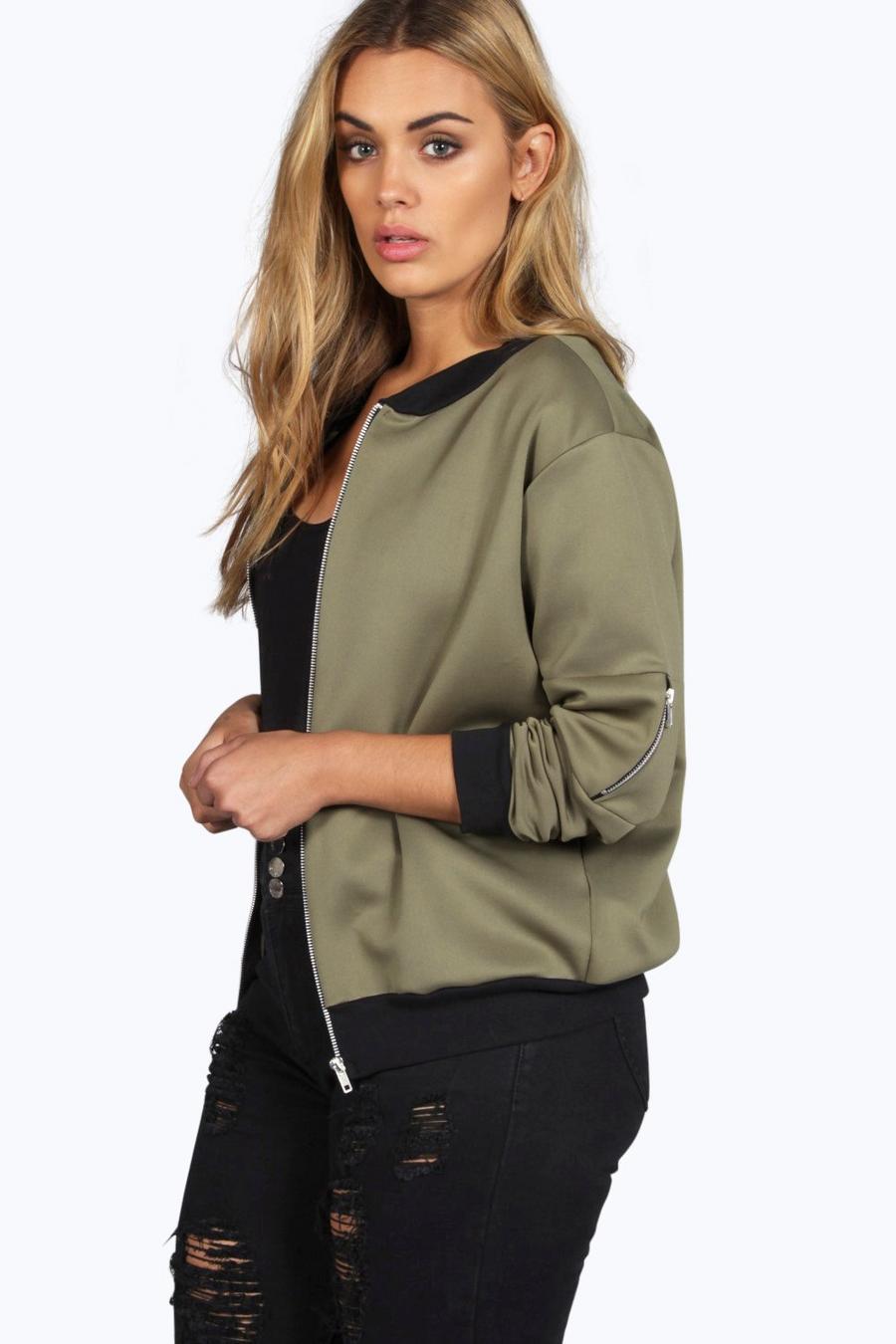 Khaki Plus Ma1 Bomber Jacket image number 1