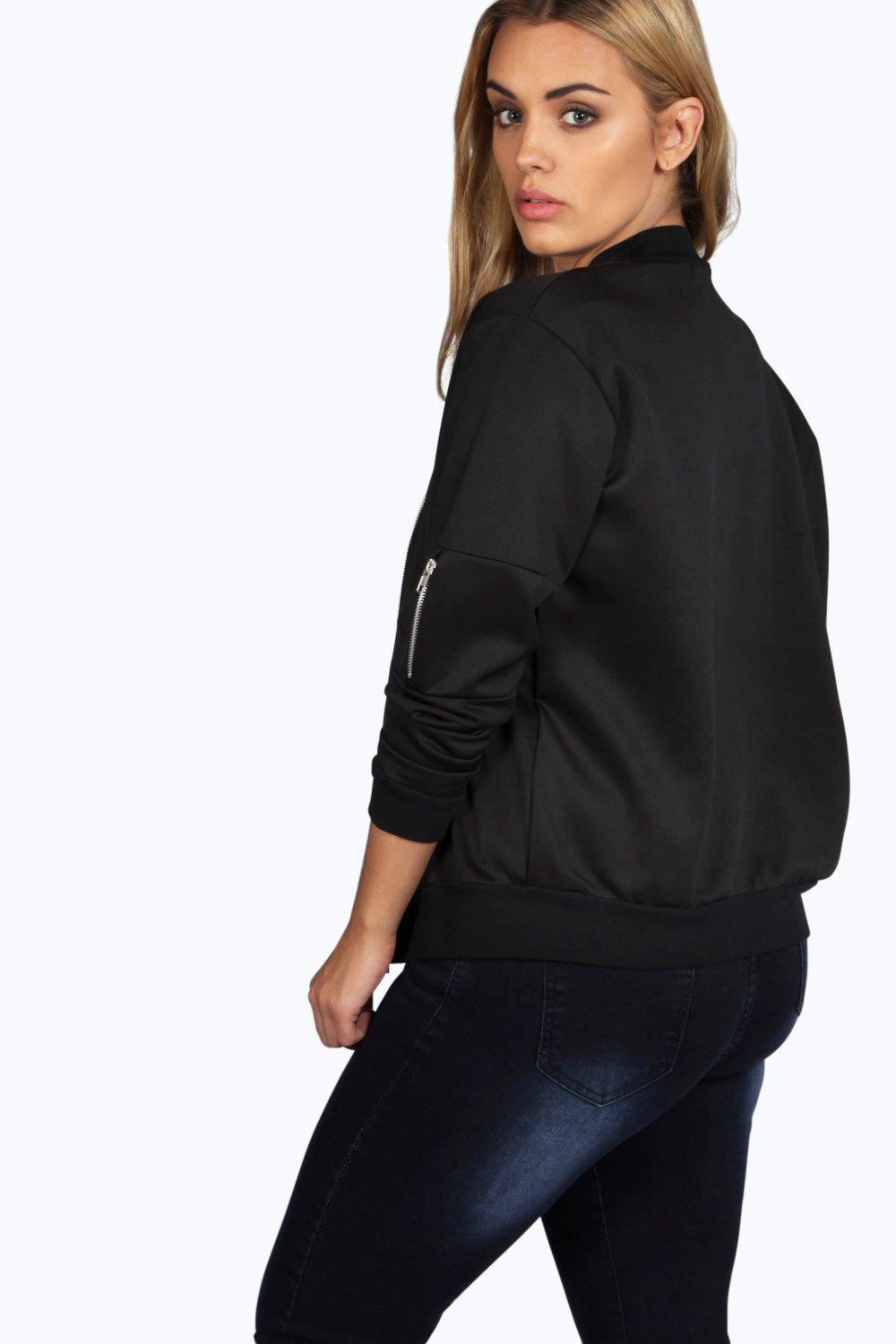 Boohoo black bomber jacket sale