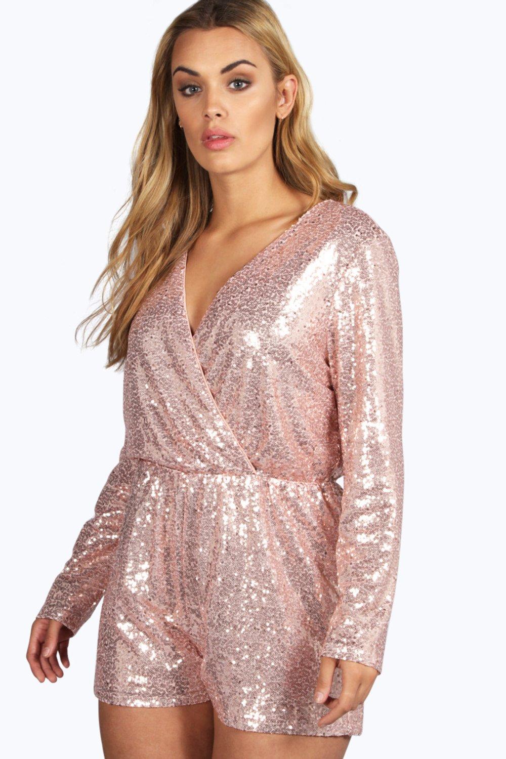 sequin playsuit boohoo