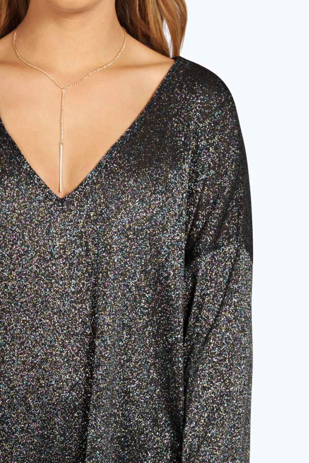 v neck sparkly jumper