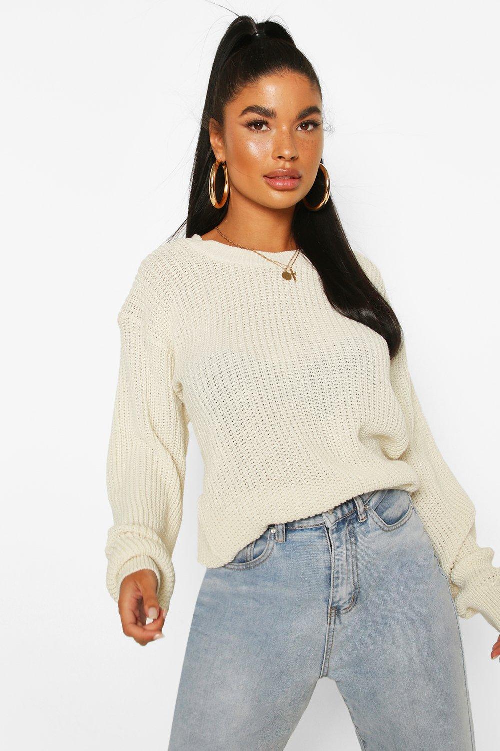 Keep Cozy Ivory Pointelle Knit Oversized Sweater