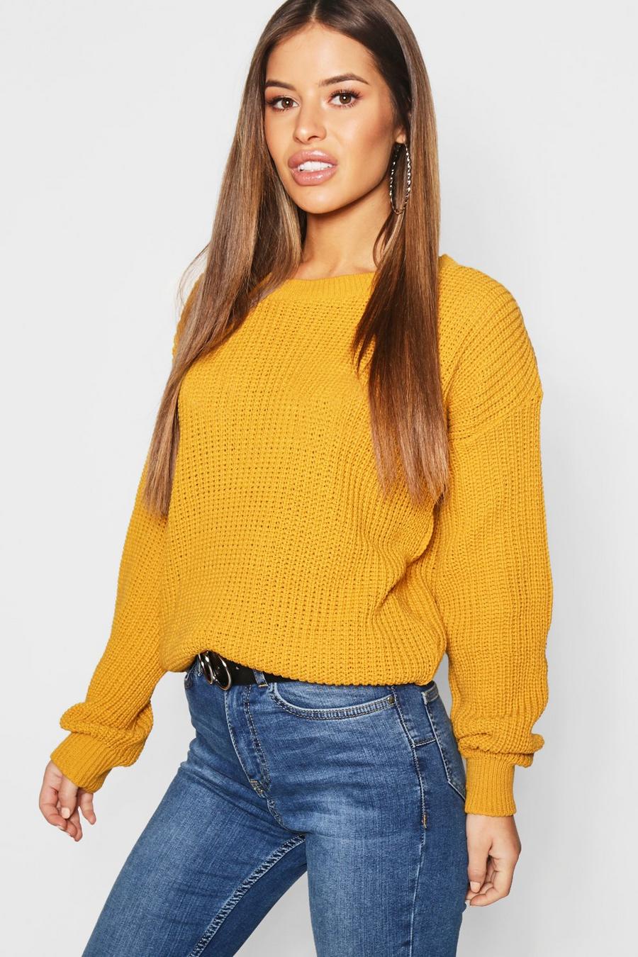 Mustard Petite Oversized Sweater image number 1