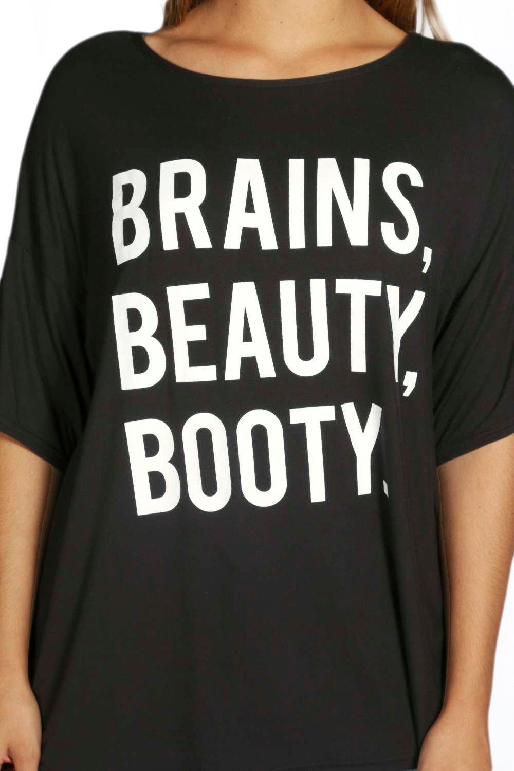 Brains beauty booty hot sale shirt boohoo