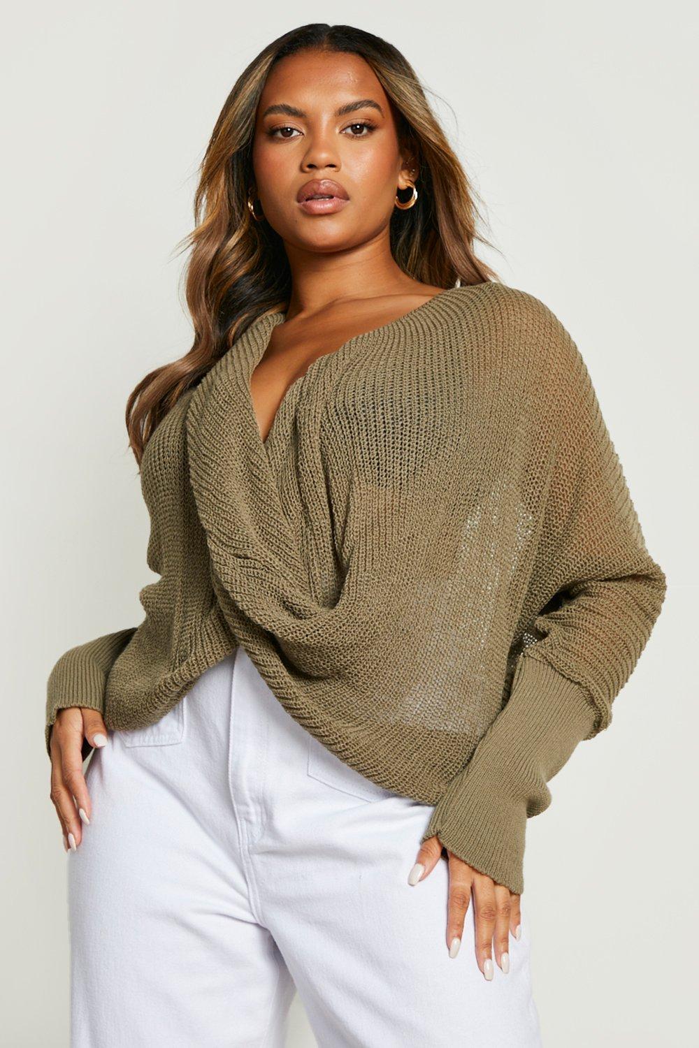 Knitted wrap outlet jumper