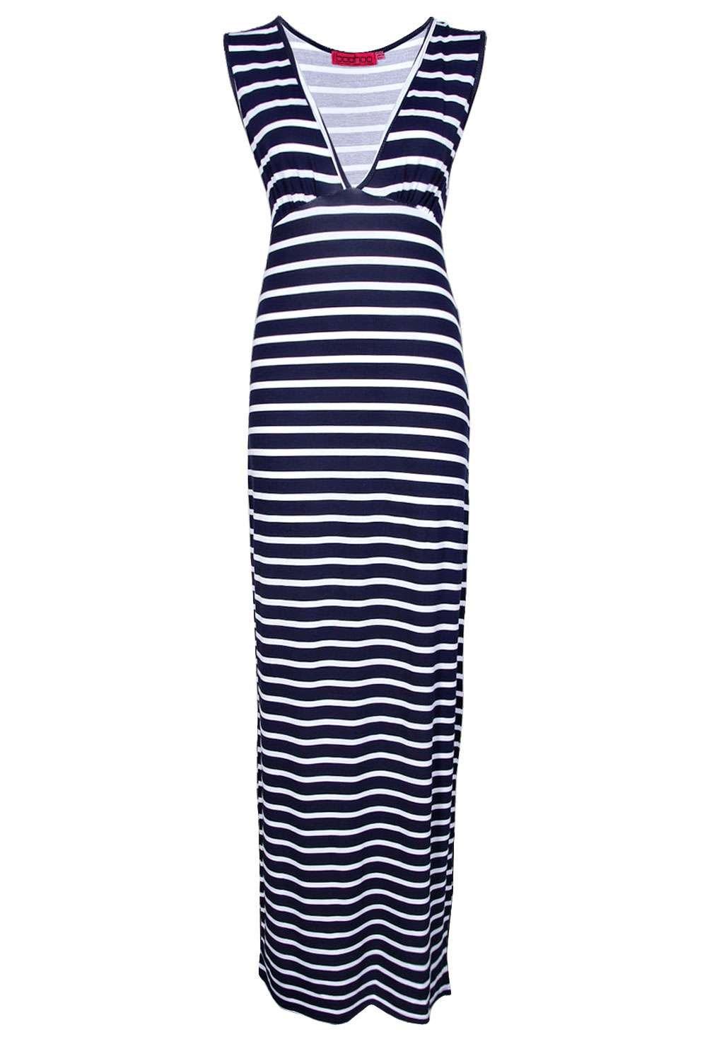 striped jersey maxi dress