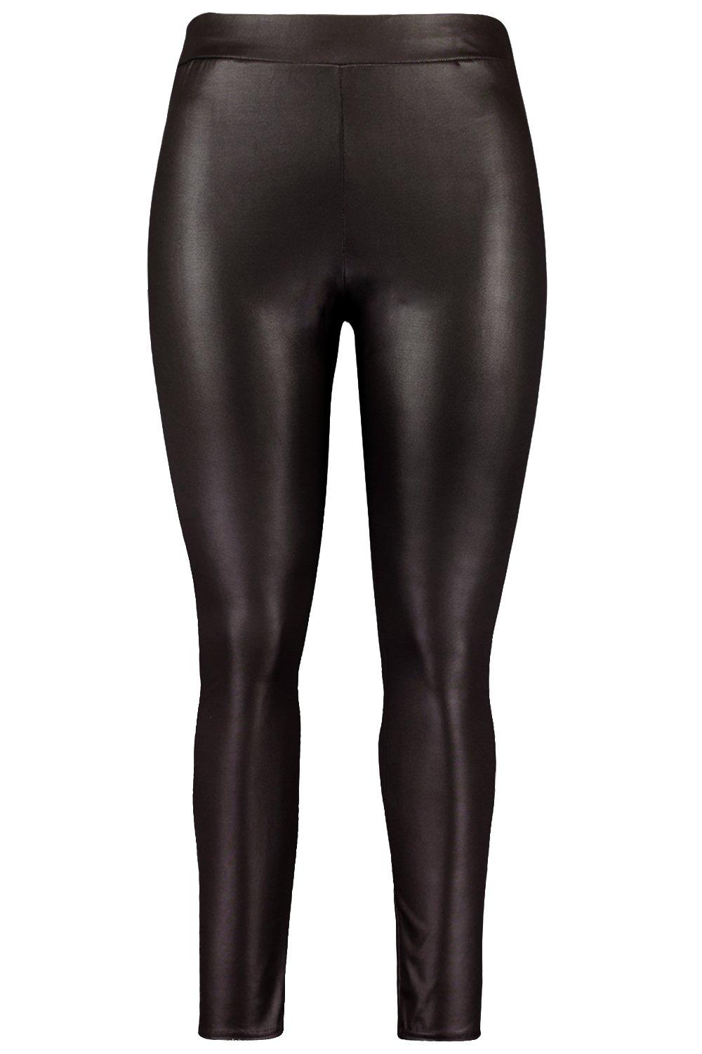 Plus High Waist Wet Look Legging