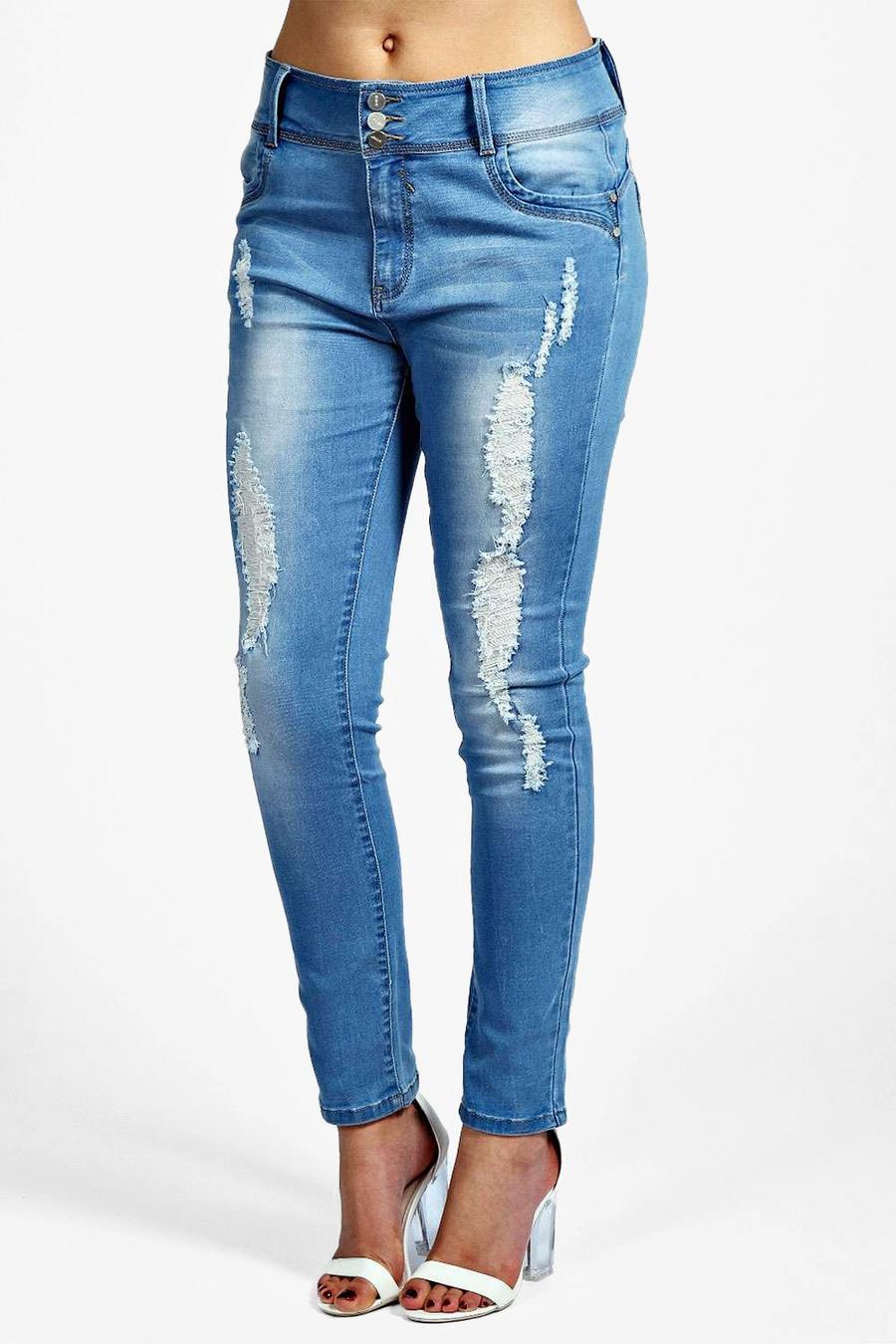 Taglia forte jeans aderenti elasticizzati a vita alta image number 1