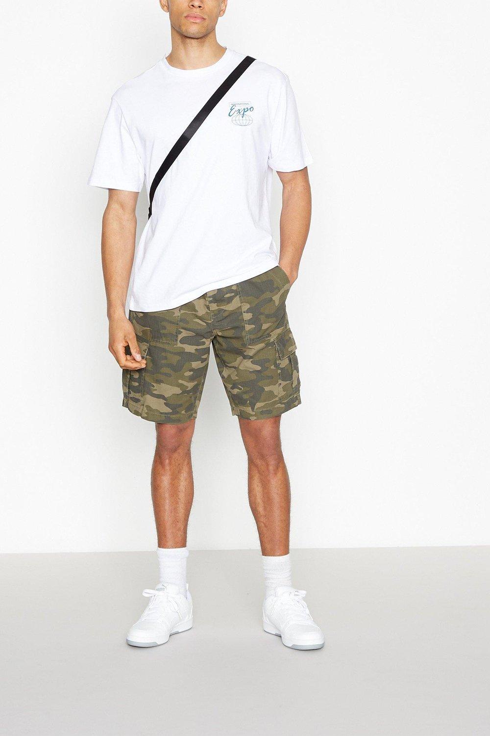 Red Herring Green Camo Print Cotton Cargo Shorts | Debenhams