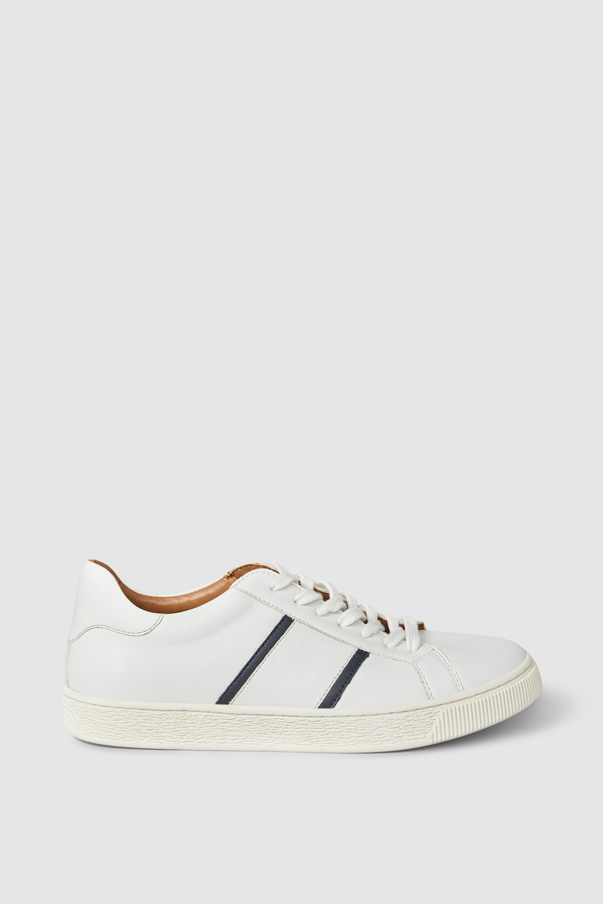 Trainers | Connor Leather Look Side Stripe Trainer | Red Herring