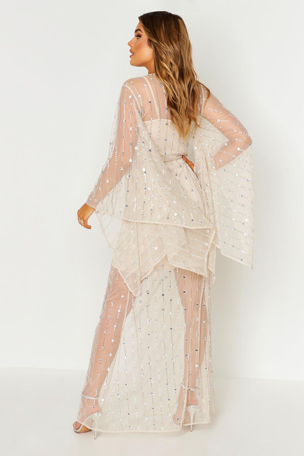 Kimono maxi dress clearance boohoo