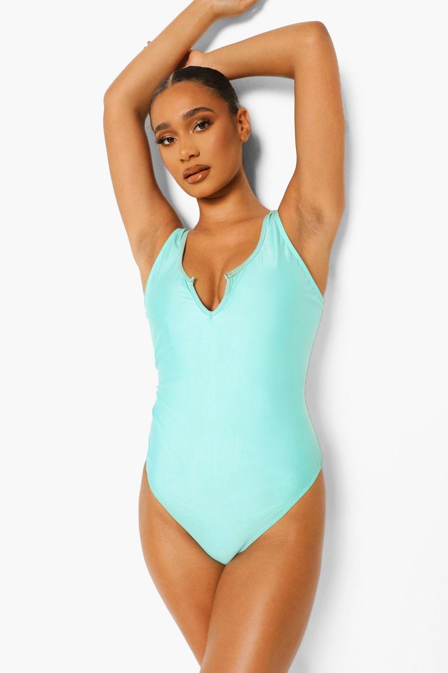 Bright green Essentials Notch Swimsuit image number 1