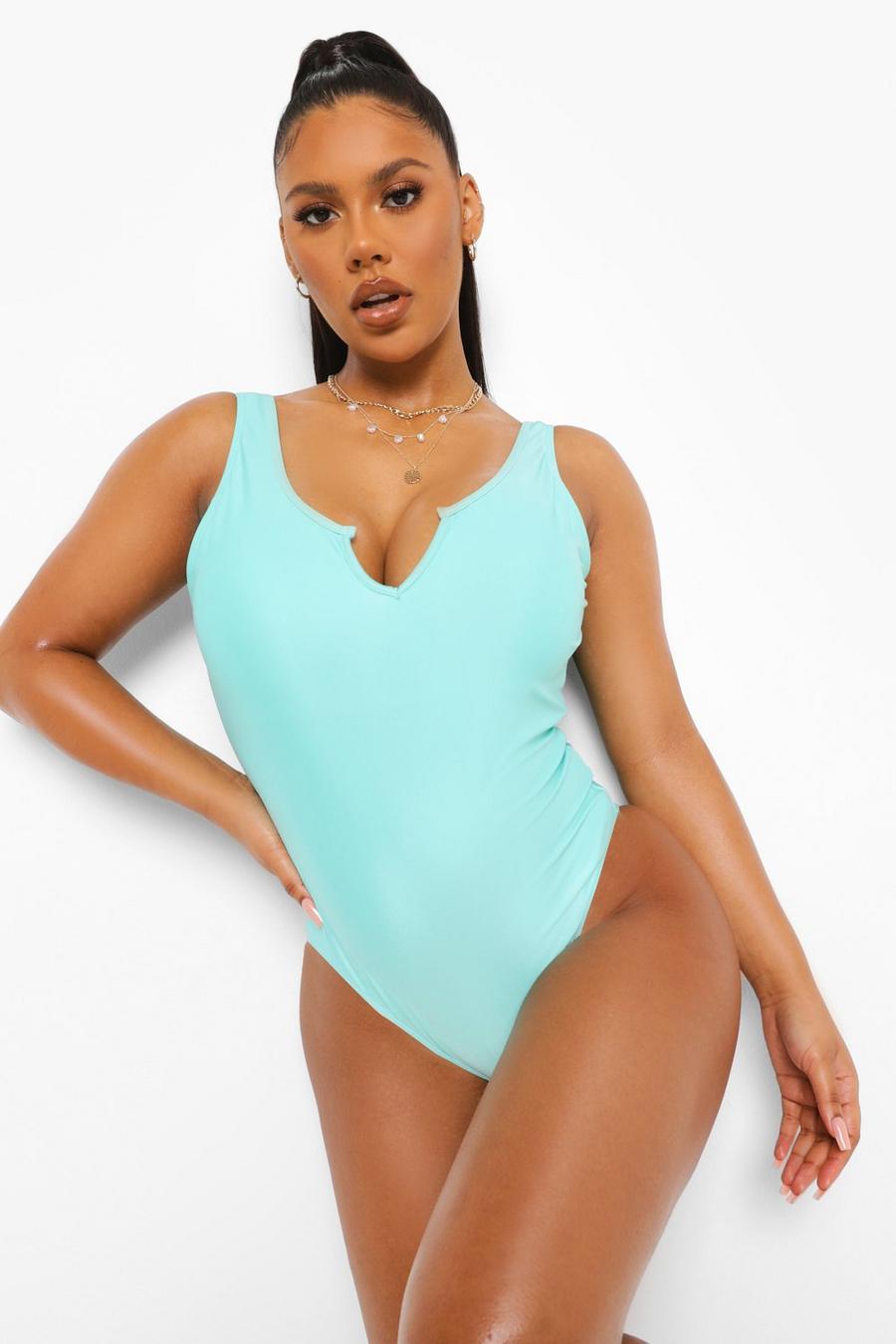 Bright green Essentials Fuller Bust Notch Swimsuit image number 1
