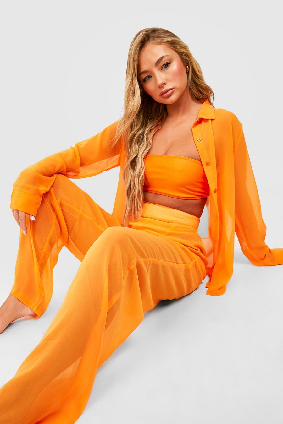 Orange Essentials Chiffon Beach Trousers