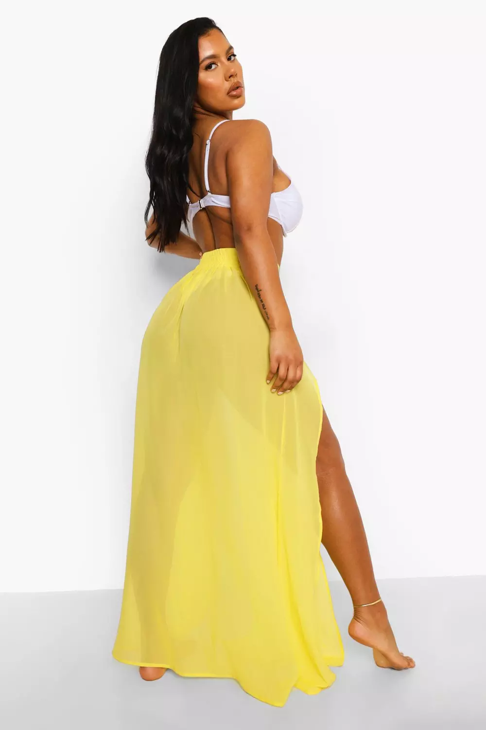 Maxi skirt chiffon yellow sale