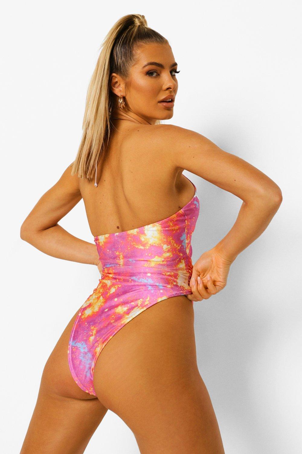 Shell Trim Zig Zag Belted Swimsuit