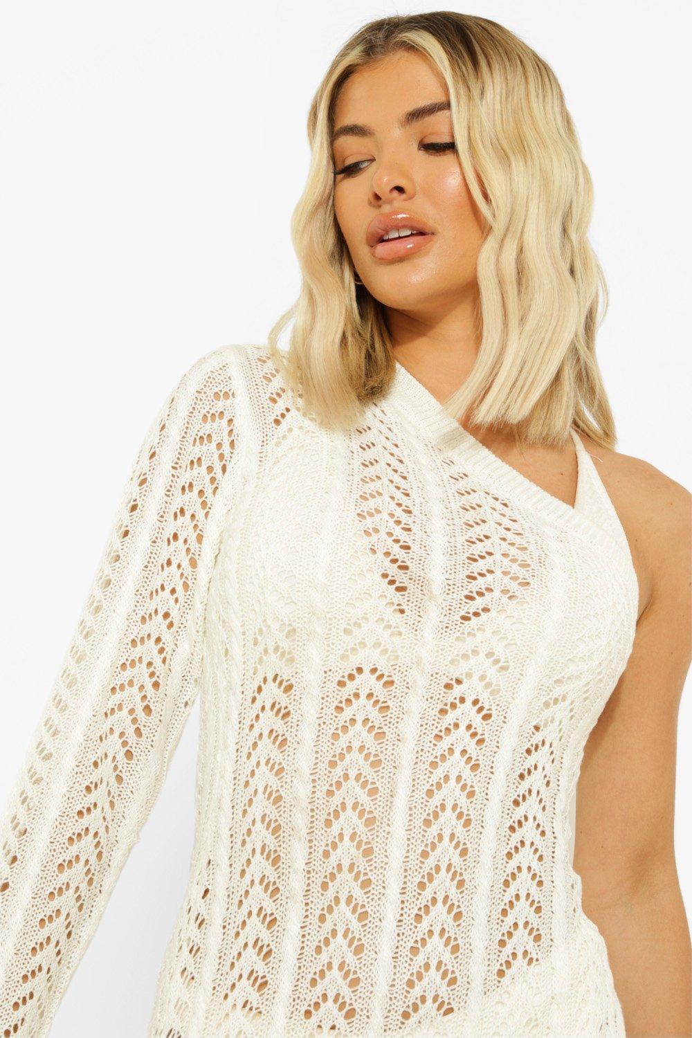 16+ One Shoulder Crochet Dress