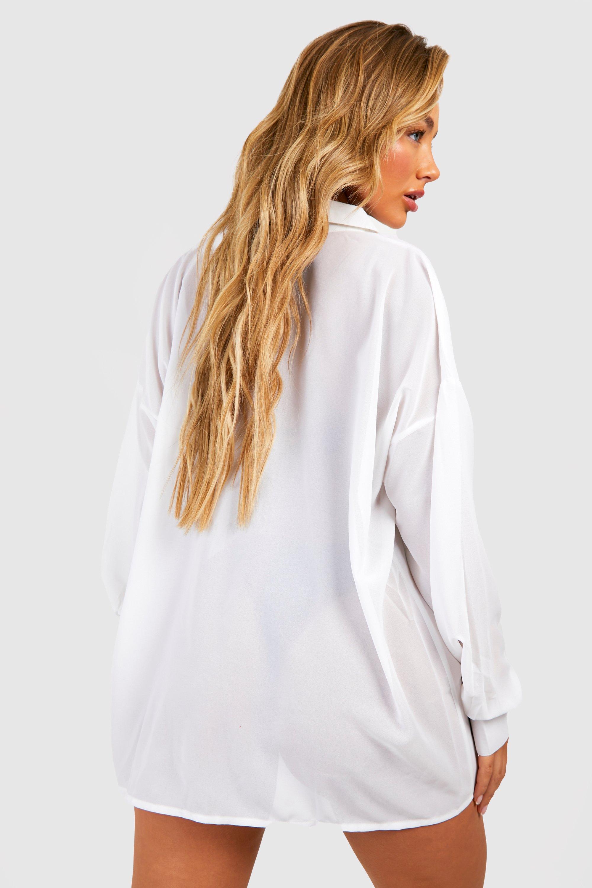 white oversized beach shirt