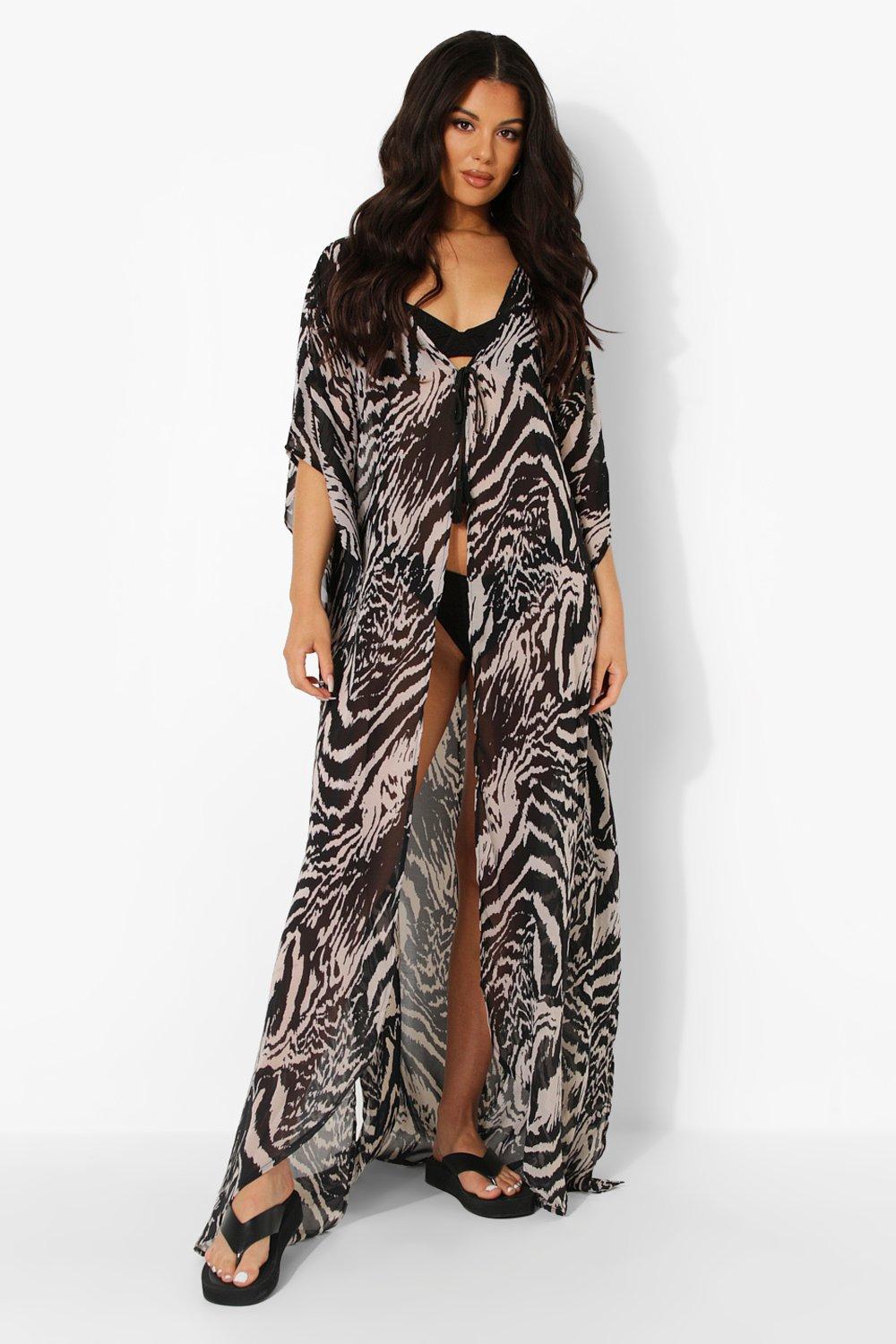 Black maxi 2025 beach kimono