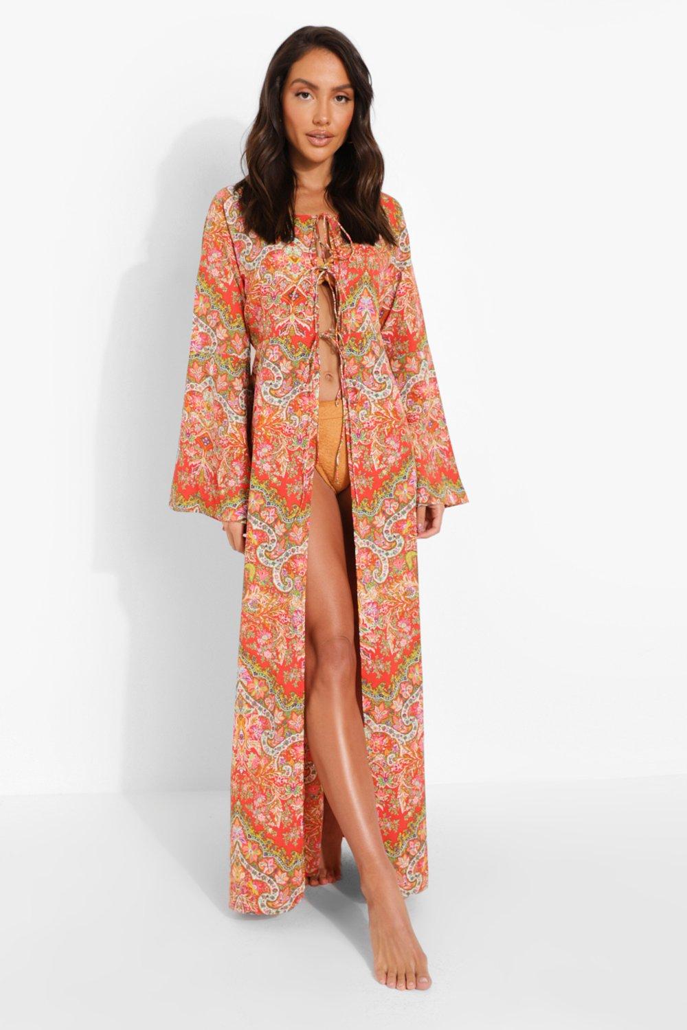 Boohoo Femme Vêtements Pulls & Gilets Gilets Kimonos Kimono De Plage Long 