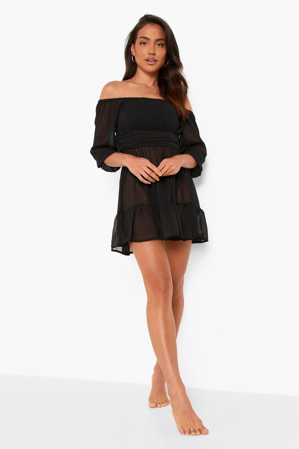 black bardot beach dress