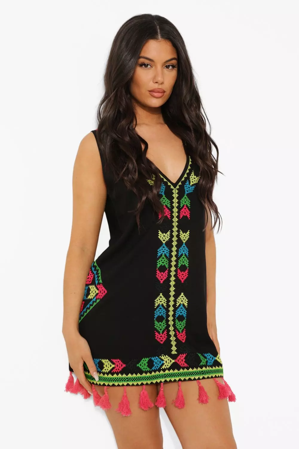 Neon hotsell tassel dress