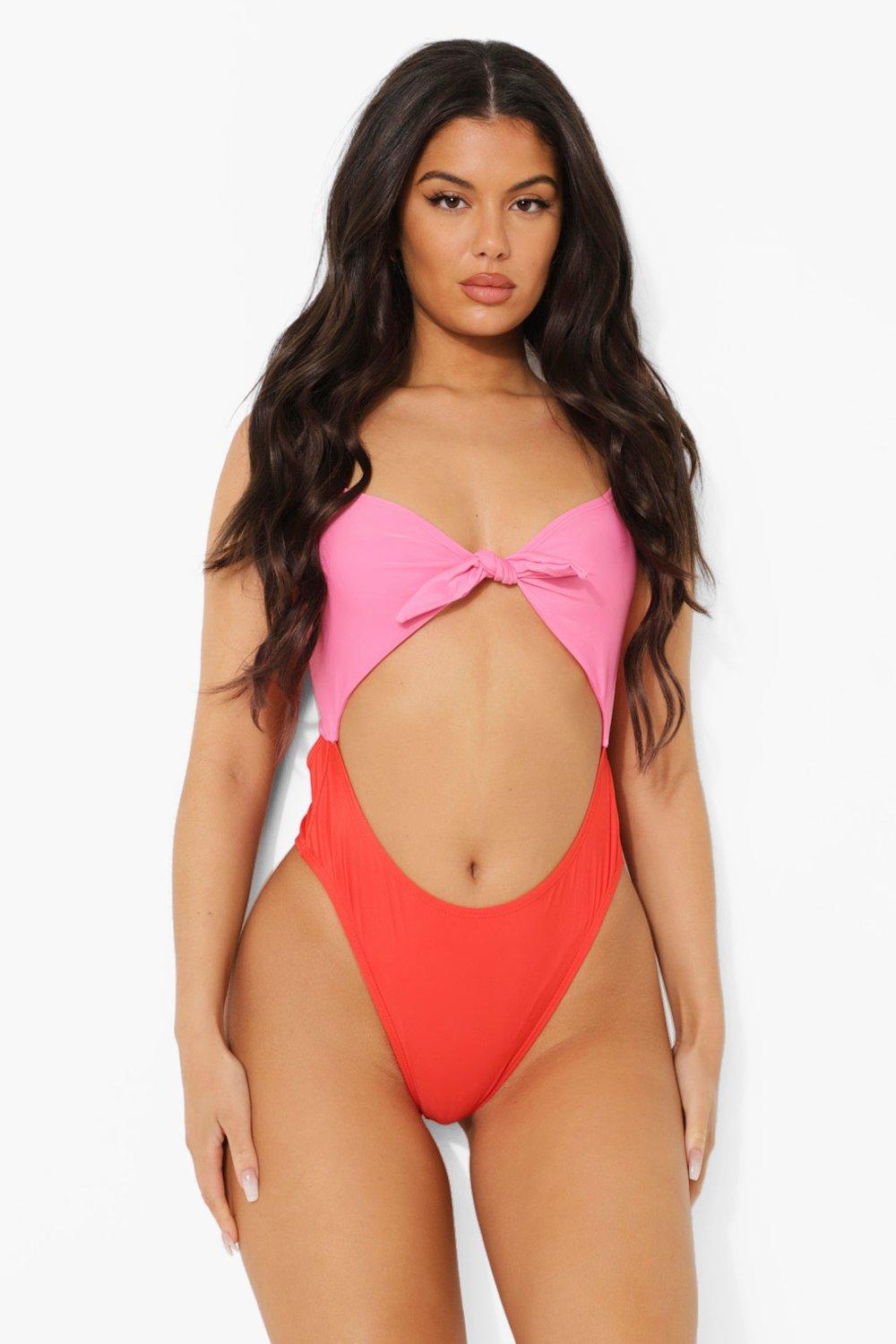 Front thong cheap bathing suit boohoo