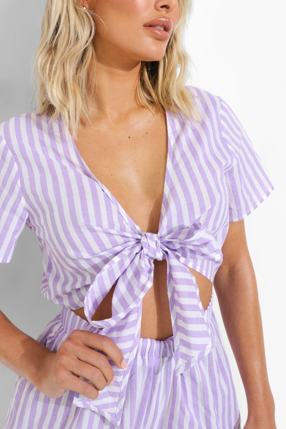 plt striped playsuit