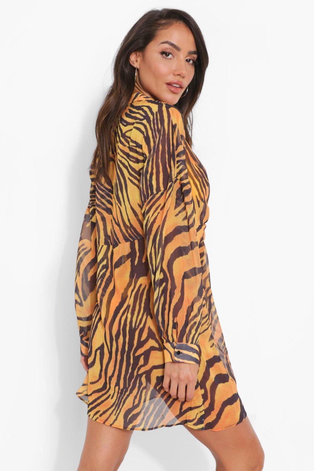 Orange Zebra Beach Dress