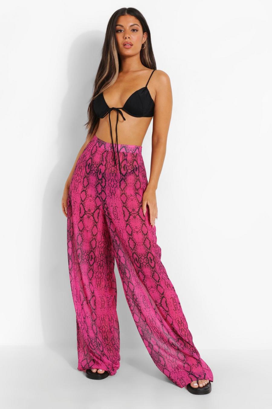 Neon-pink Neon Snake Beach Trousers image number 1