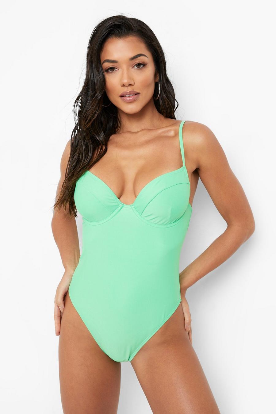 Green Underwired Swimsuit image number 1