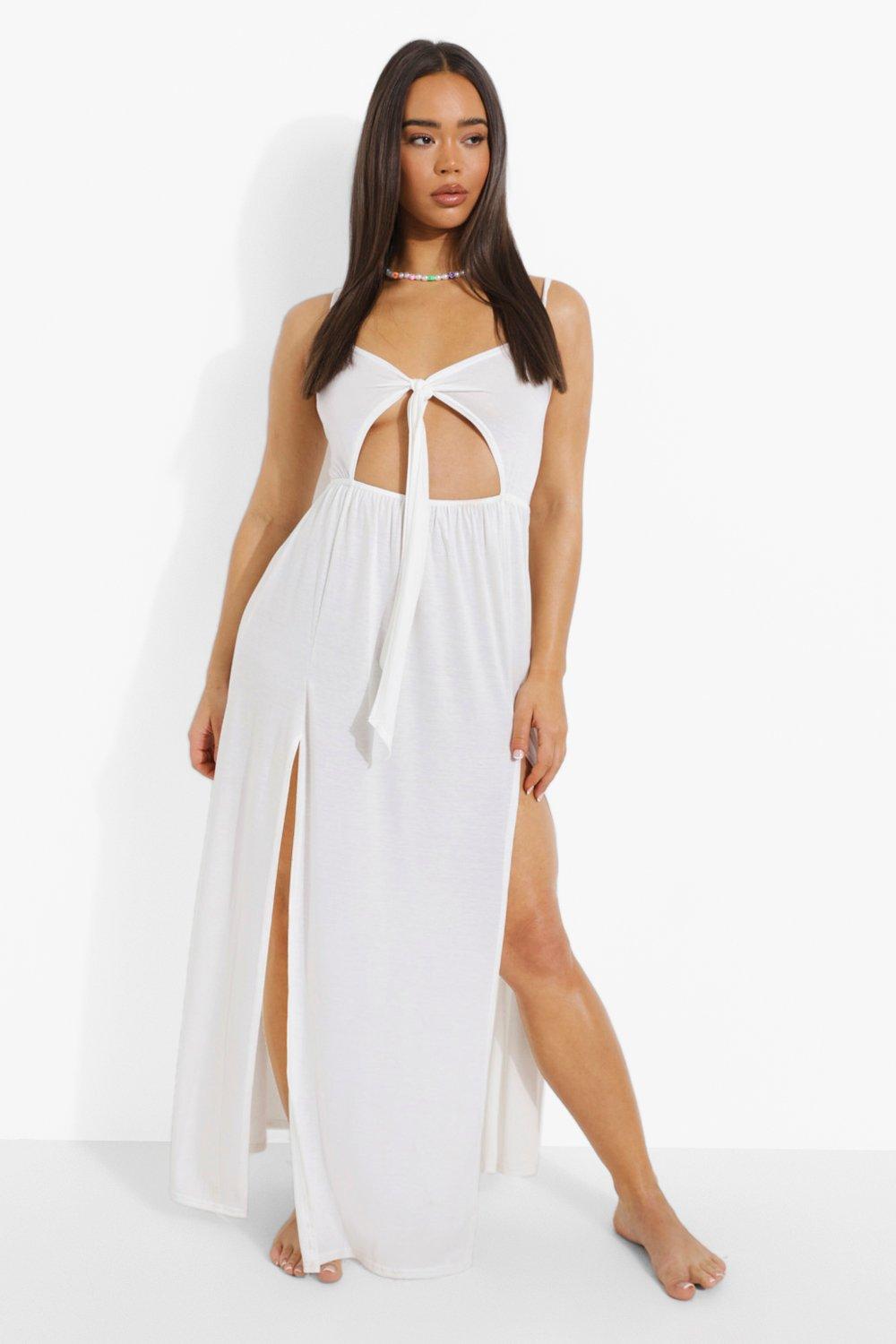 white maxi dress jersey