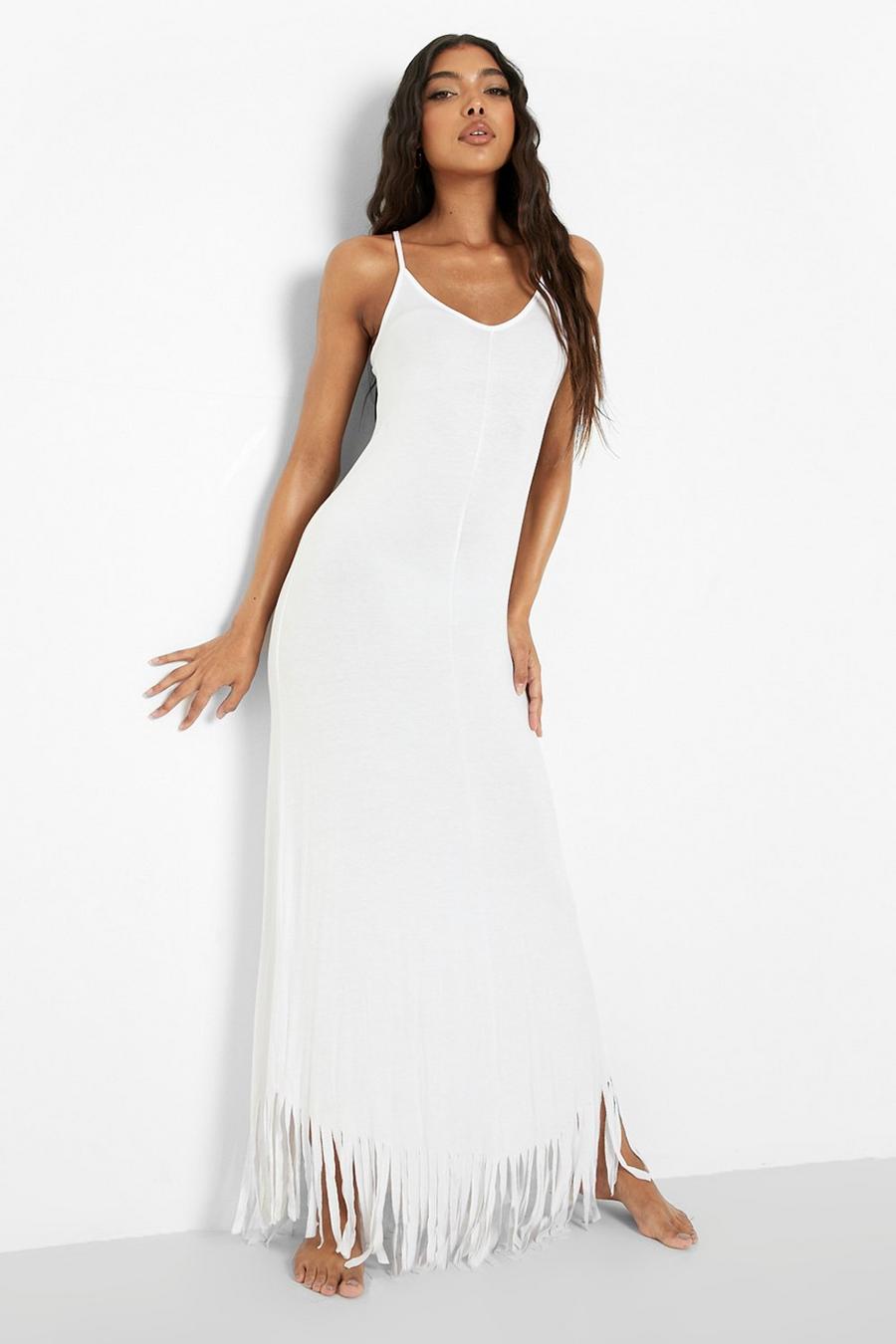 White Tall Tassel Beach Camisole image number 1
