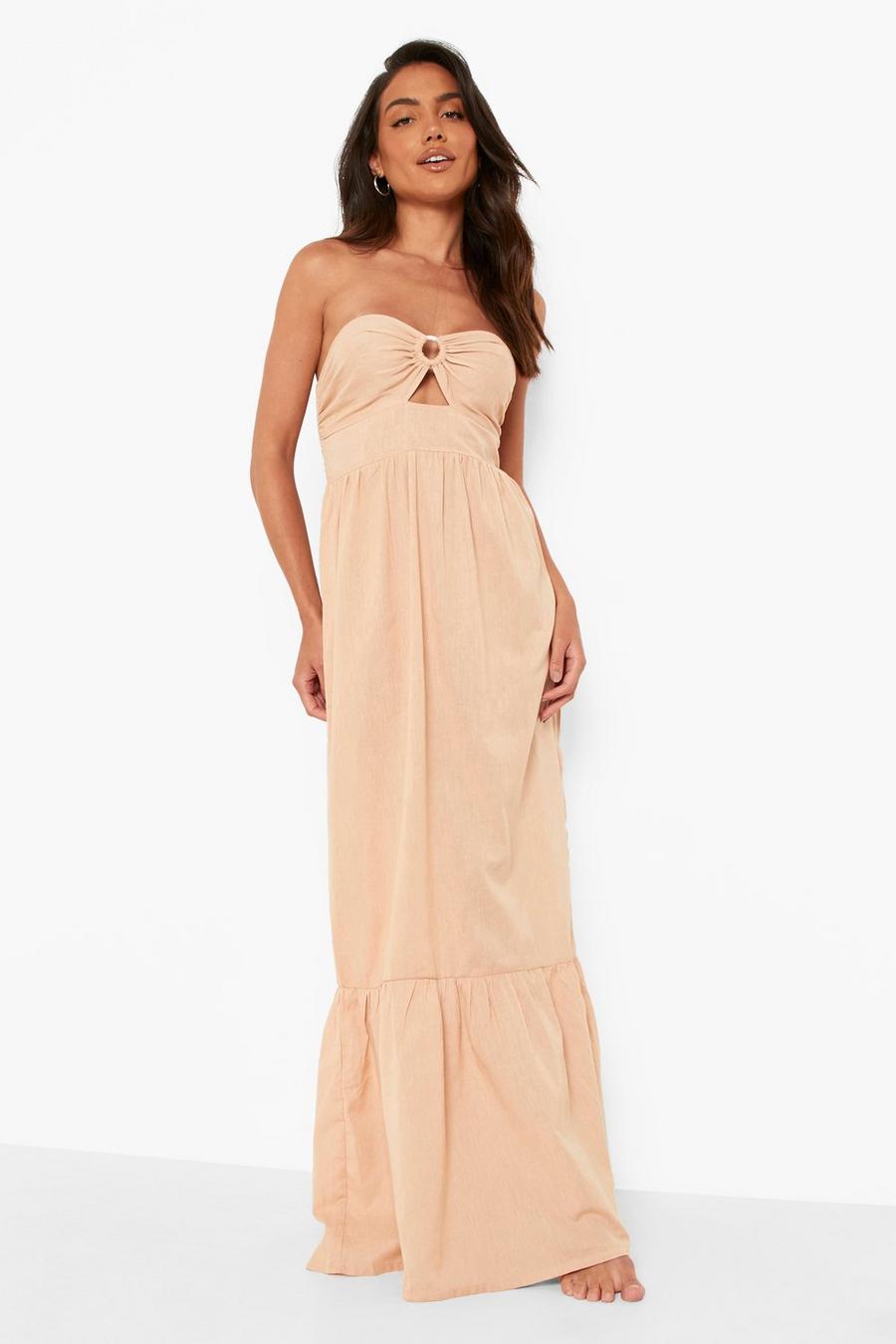 Biscuit Cotton O-ring Detail Beach Maxi Dress image number 1