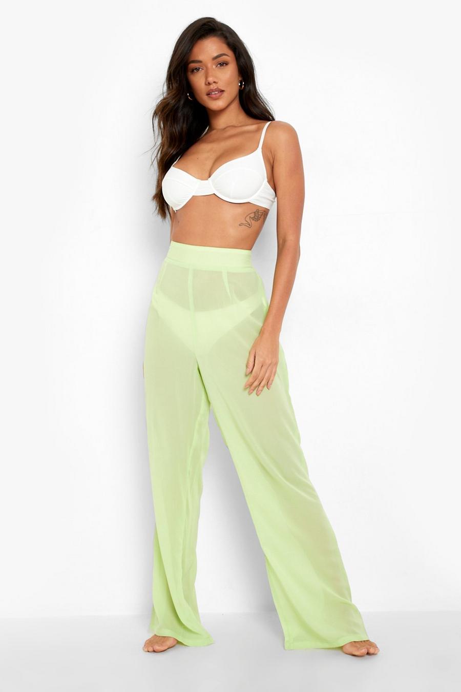 Lime Chiffon Beach Trouser image number 1