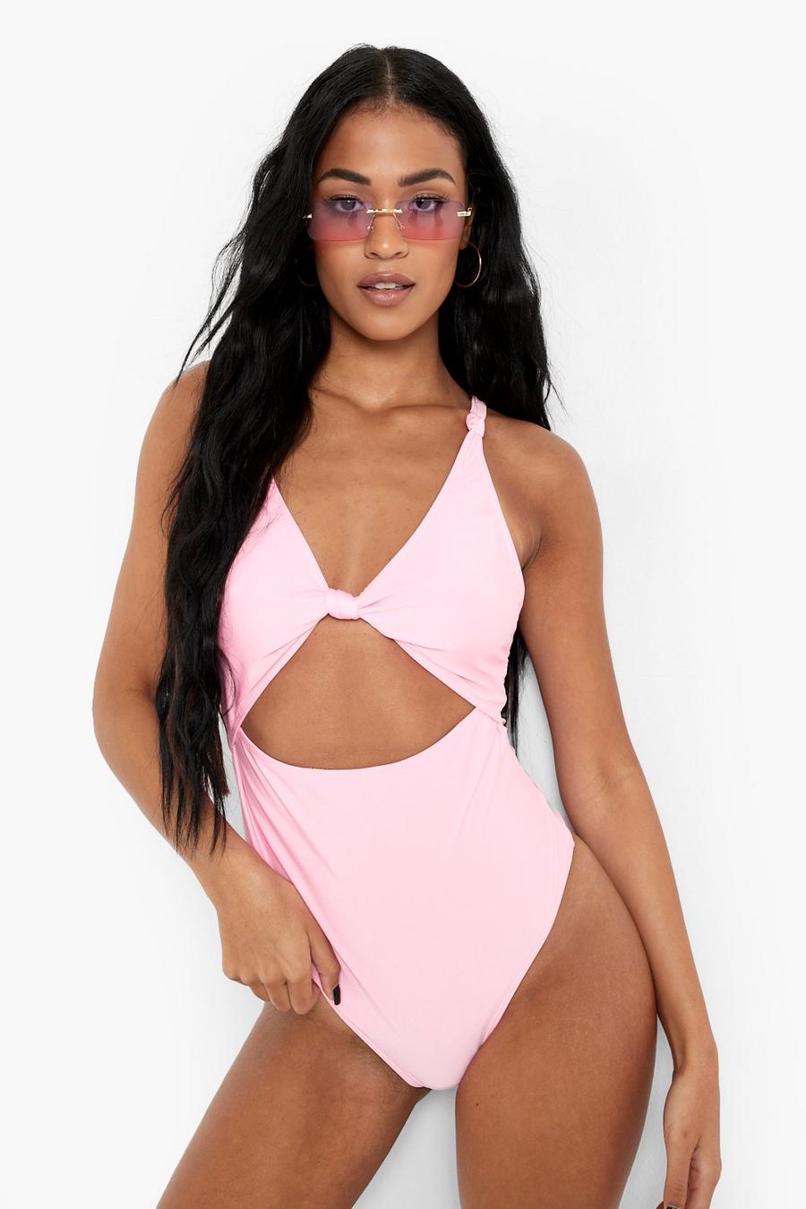 Pink Tall Cut Out Swimsuit image number 1